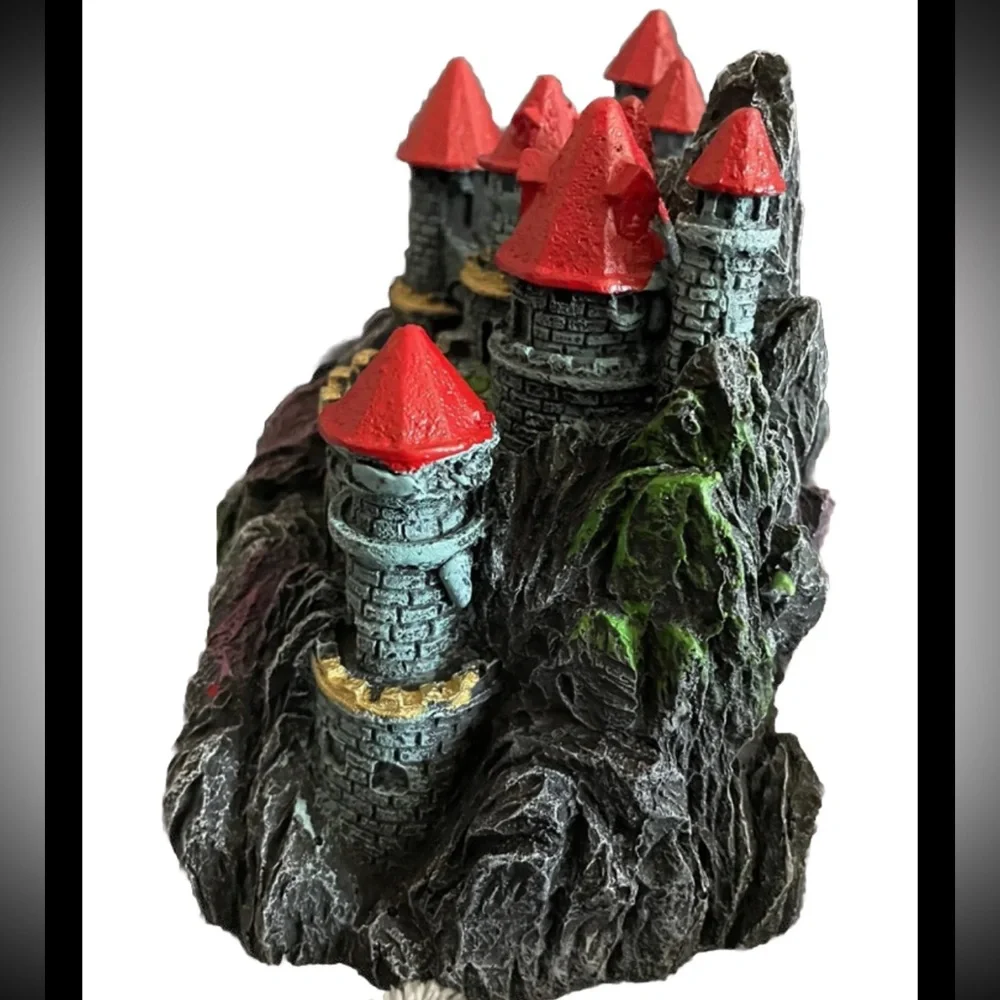 - Aqua Rustic Castle Aquarium Ornament Castle Fish 7 in L x 5 1/2 in W x 6 In H